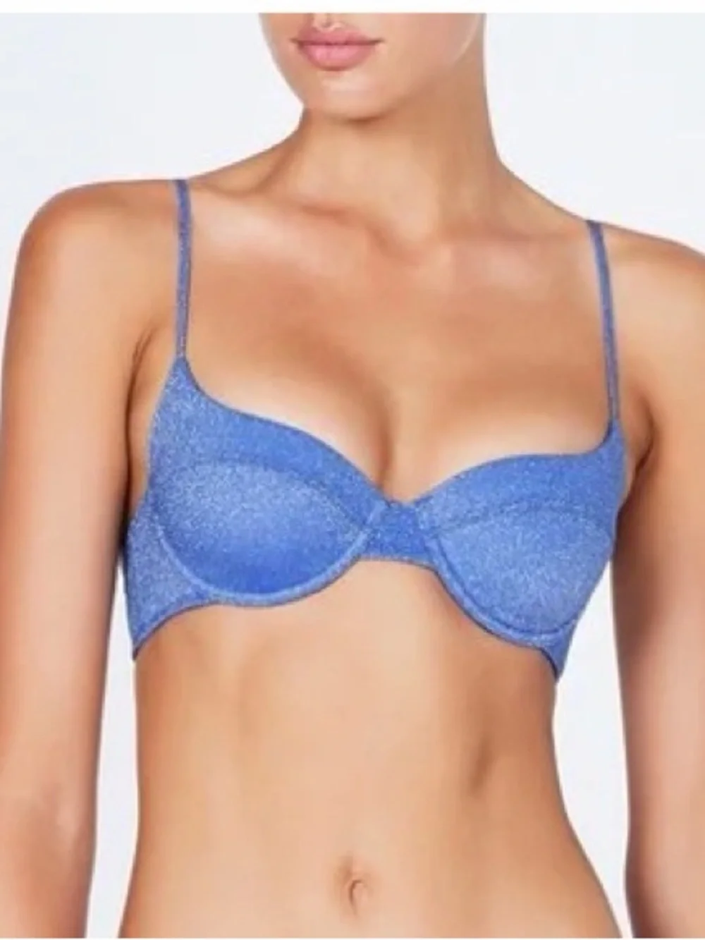 triangl swimwear Blue Shimmer Underwire Bikini Top